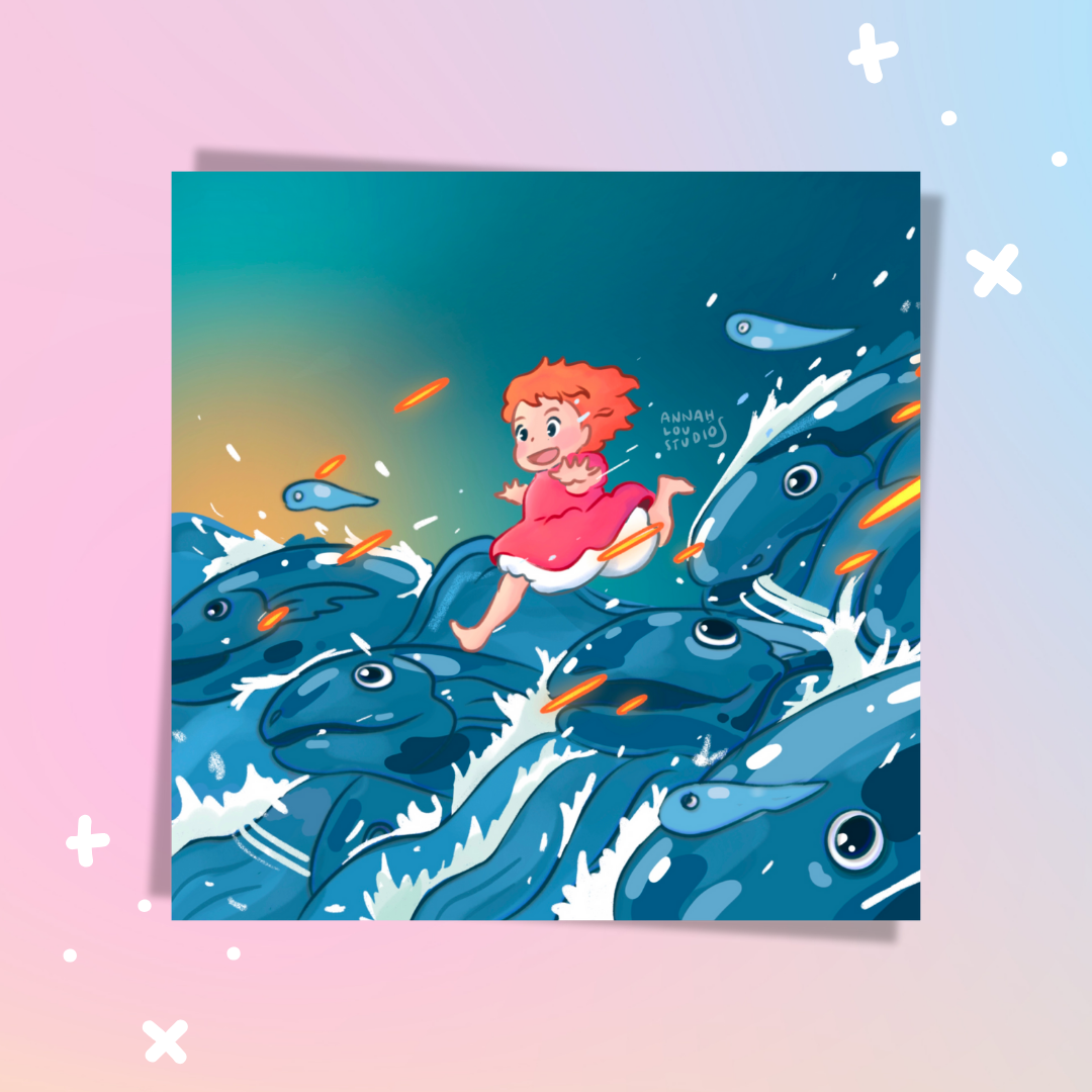 Ponyo A4 Square Print
