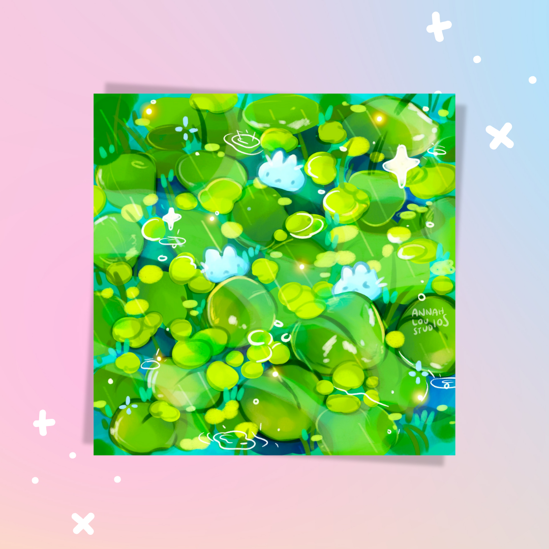Lil pond friends A4 Square Print
