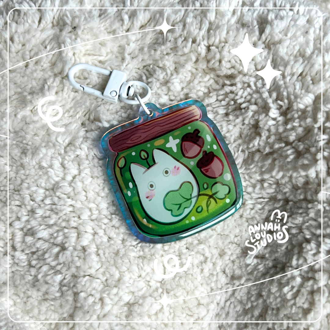 Acorn friend Jar Keychain