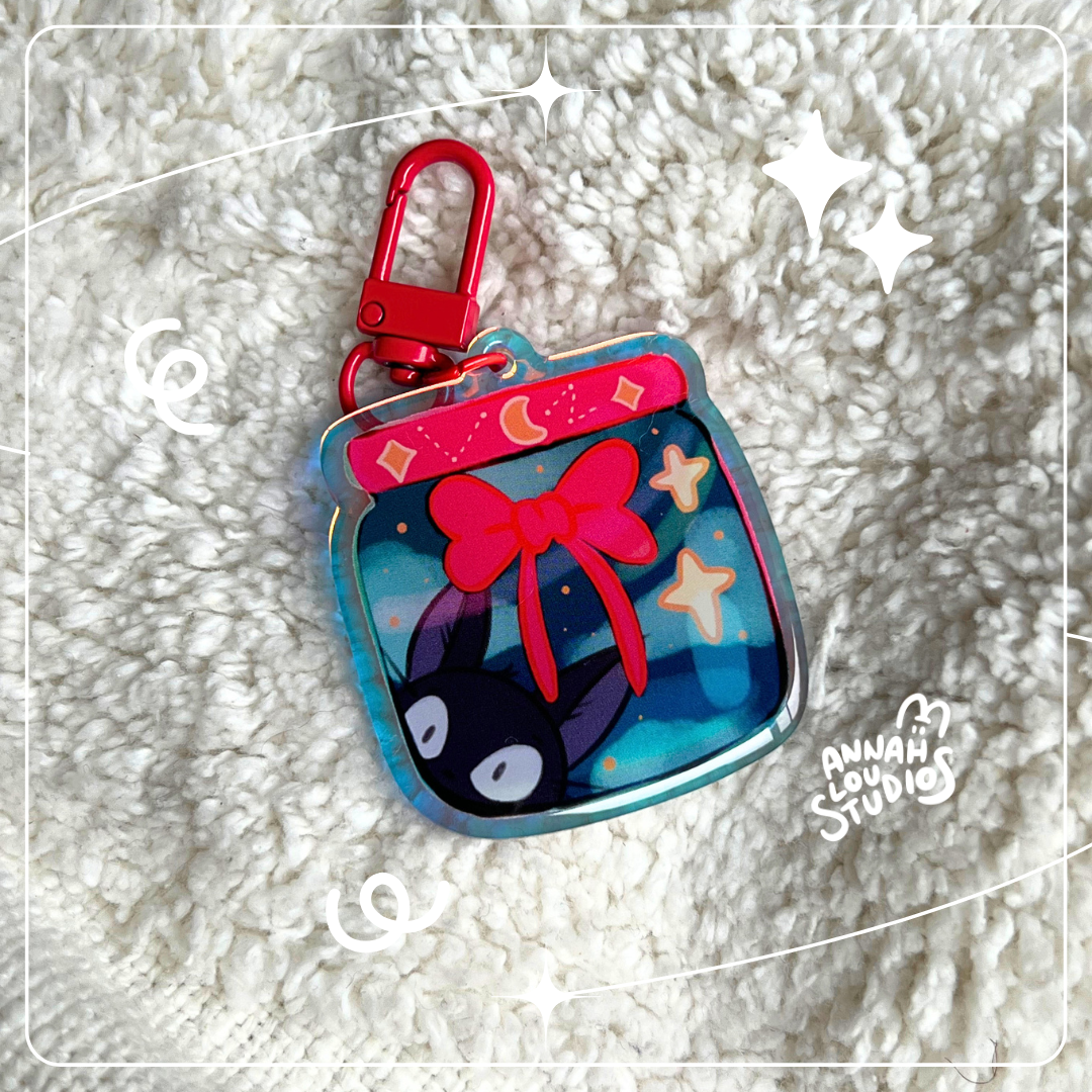 Witchy Cat Jar Keychain