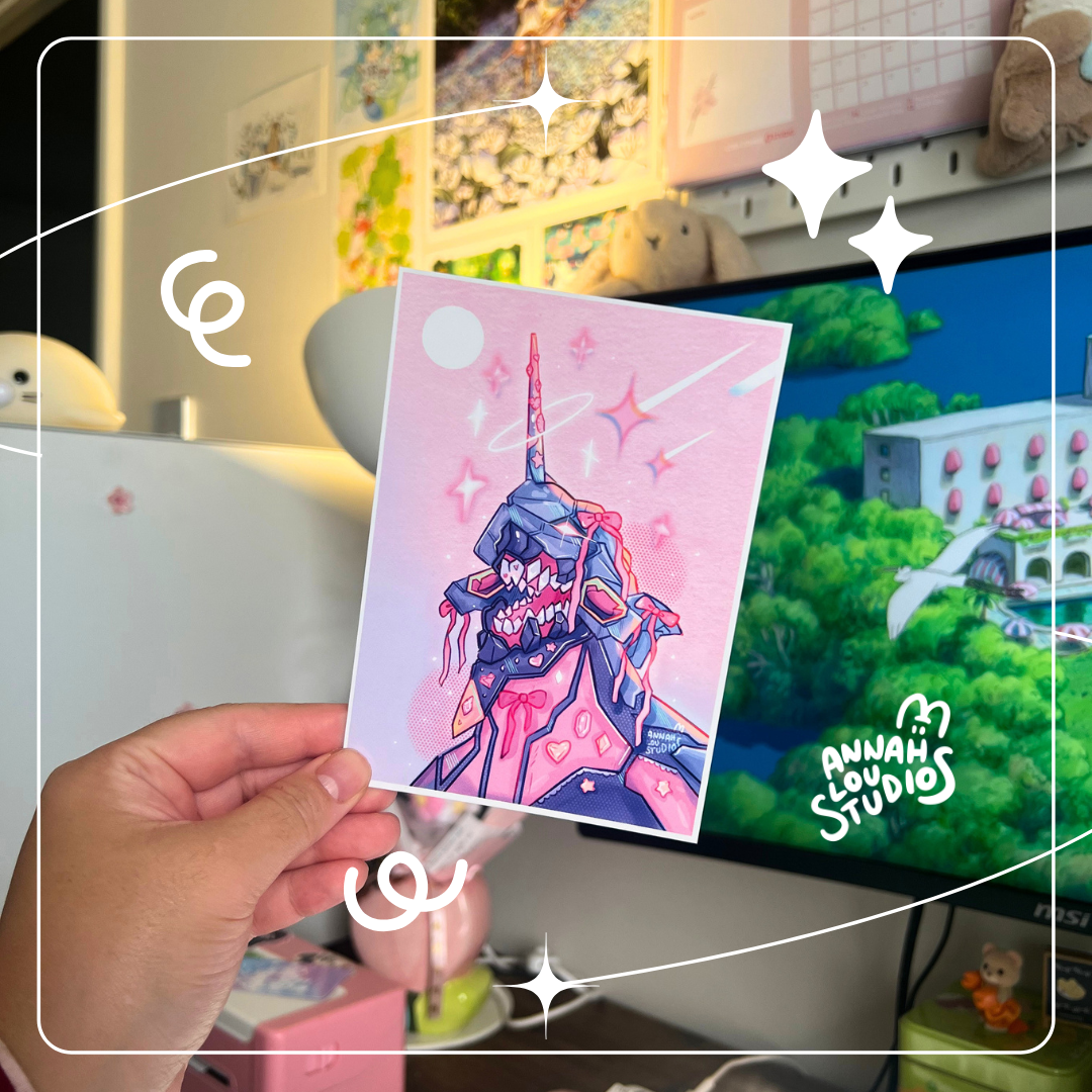 Kawaii Mecha Postcard Print
