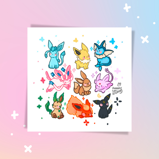 Eeveelution qt's A4 Square Print
