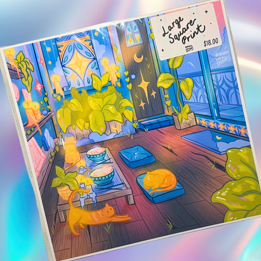 Large Glossy Print - Magical Kitty Room