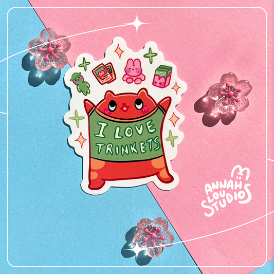 I love Trinkets Vinyl Sticker